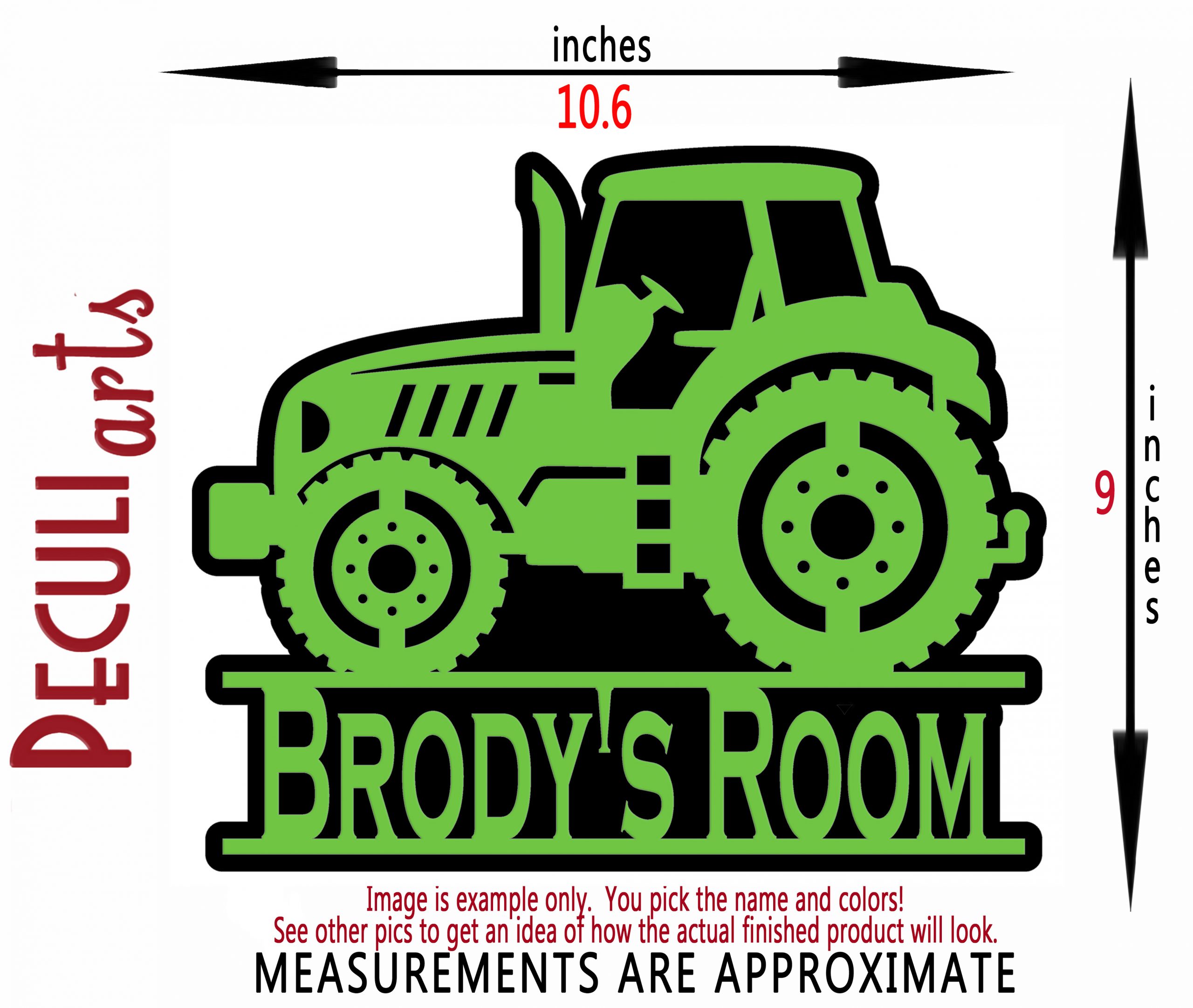 Personalized Tractor name plaque wall hanging sign